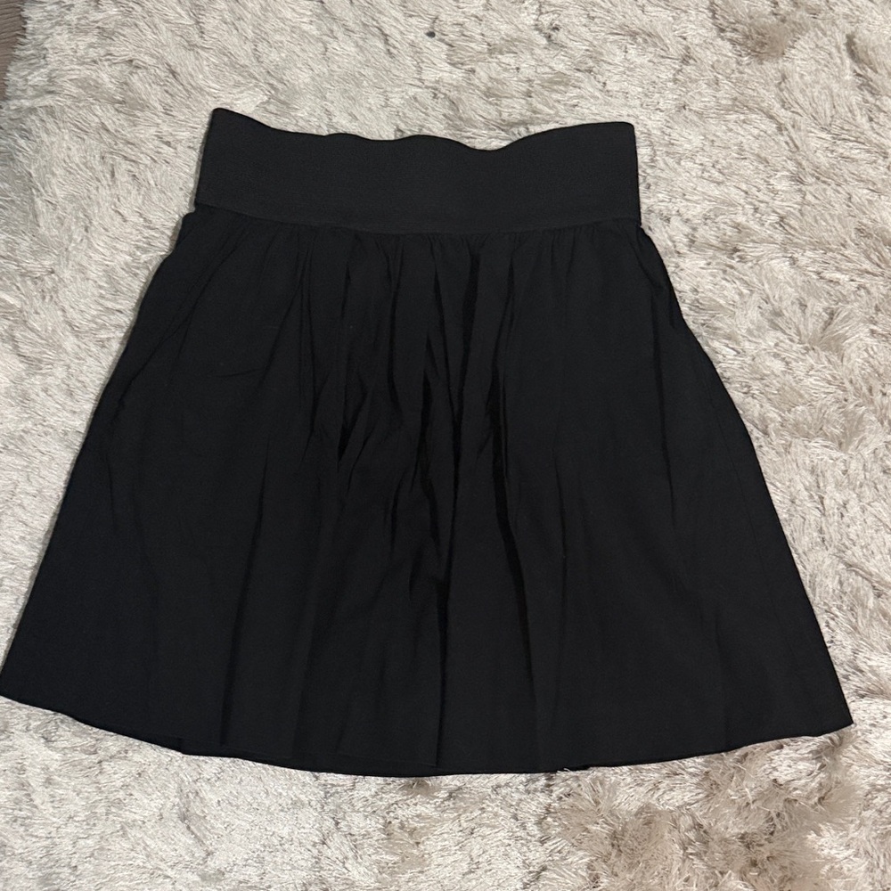 Necessary Objects Black Knit-Waist Circle Skirt